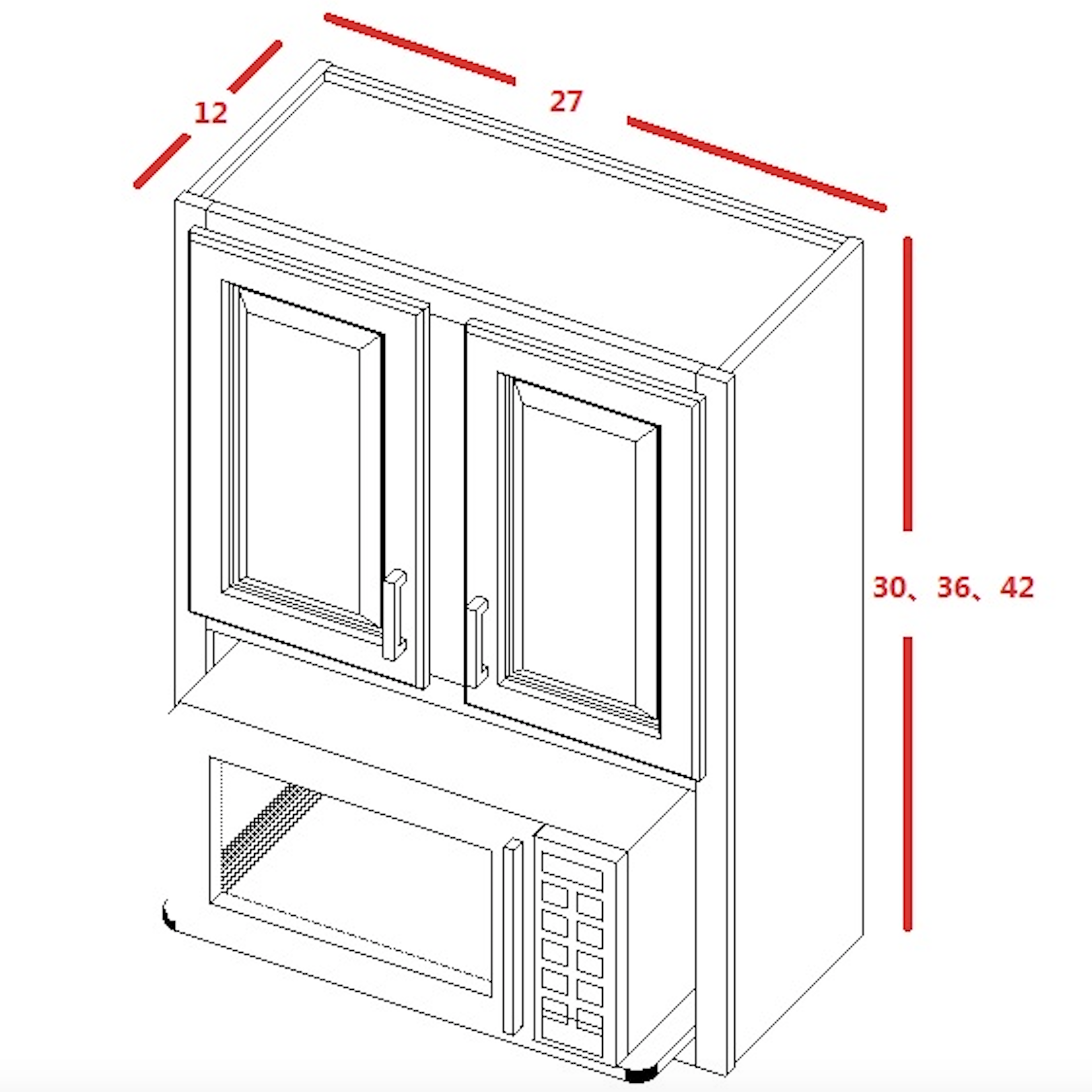 White Shaker Wall Microwave Cabinet Solid Wood Soft Close Rta Cabinetry