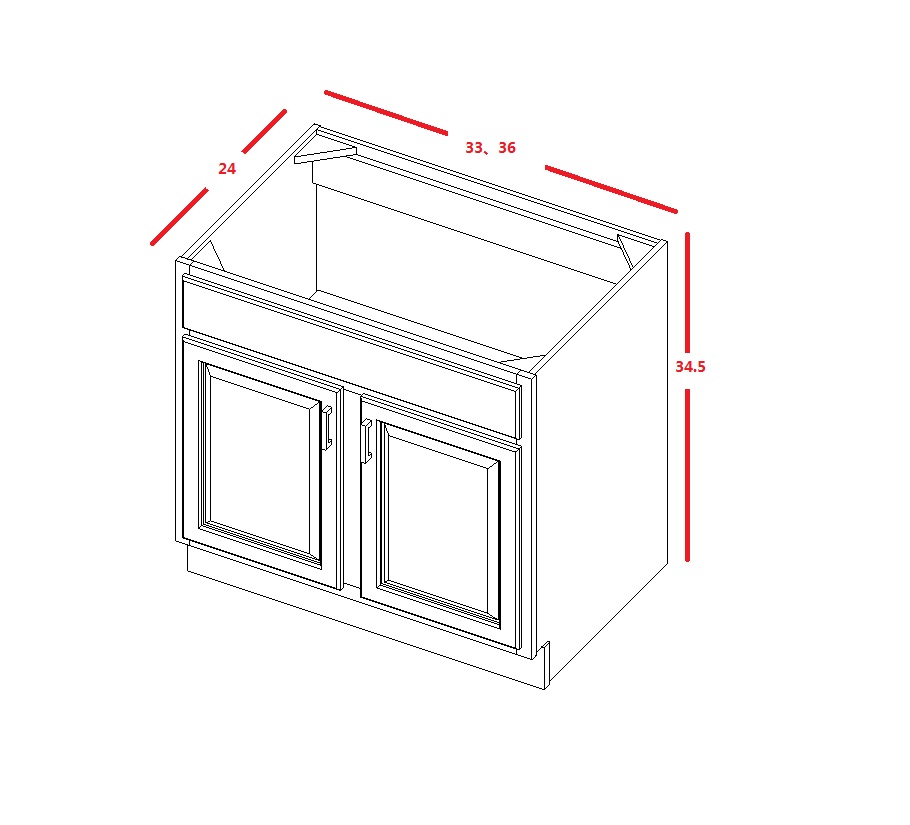 Kitchen Cabinet Sink Base 36 Full Overlay Face Frame