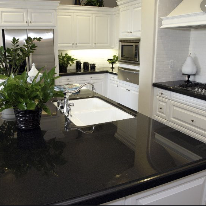 Solid Black Quartz Countertop