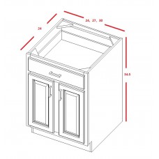 Antique White Base Cabinet Single Drawer / Double Doors 27'X34.5'