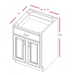 Antique White Base Cabinet Single Drawer / Double Doors 30 X34.5 Antique White:AB30 ECS Cabinetry