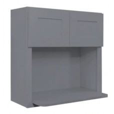 Gray Shaker Wall Microwave Cabinet 27'X30'