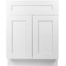 White Shaker Base Cabinet Single Drawer with Double Doors  30'X34.5'