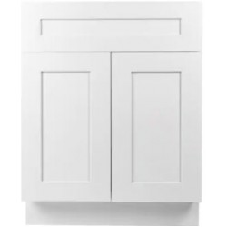 White Shaker Base Cabinet Single Drawer 30 X34.5 White Shaker:WSB30 ECS Cabinetry