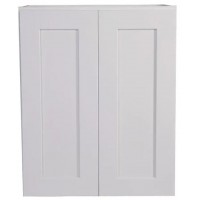 White Shaker 12 Inch Depth Wall Cabinets With 2 Doors 24'X42'
