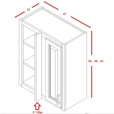 White Shaker Single Door Wall Blind Cabinet 27'X30'