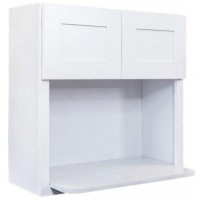 White Shaker Wall Microwave Cabinet 27'x30'