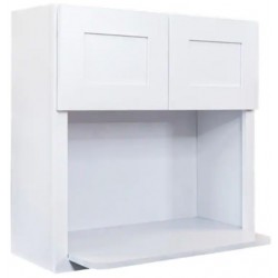 White Shaker Wall Microwave Cabinet 27 X42 White Shaker:WSWM2742 ECS Cabinetry