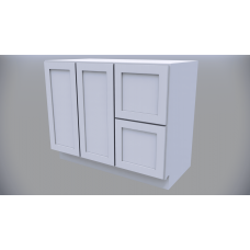 Gray Shaker Drawers on Right Side Vanity 42'X34.5'