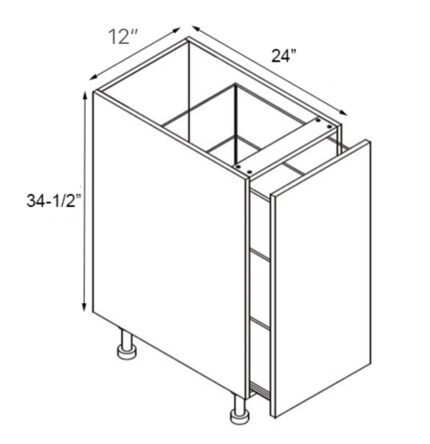 12 inch Blue Shaker Base Cabinets