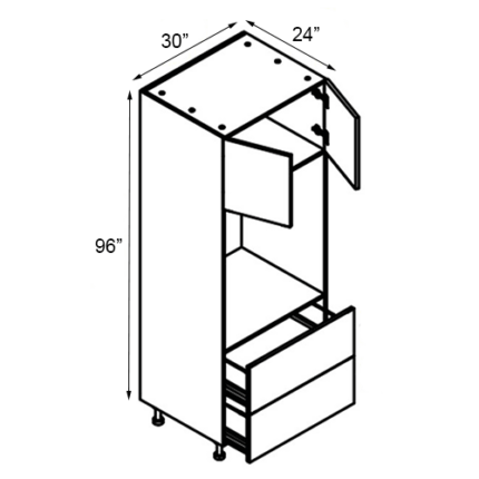 30 inch x 96 inch Gray Shaker Oven Cabinet