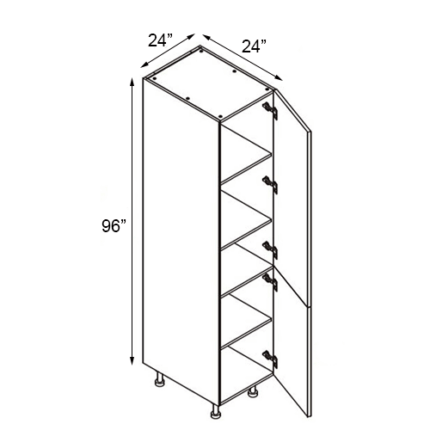 24 inch x 96 inch White Raised Panel Pantry Cabinet
