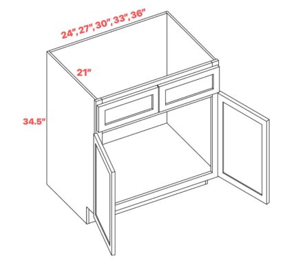 36 inch White Raised Panel Vanity Cabinets