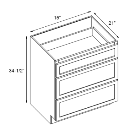 15 inch White Raised Panel Vanity With Drawer Base Cabinet