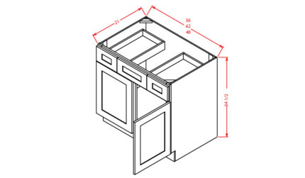 48 inch White Raised Panel Vanity With Sink Cabinet