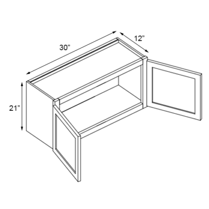 30 inch x 21 inch Blue Shaker Wall Cabinets