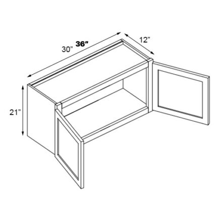 36 inch x 21 inch Blue Shaker Wall Cabinets