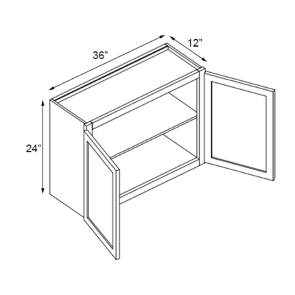 36 inch x 24 inch Blue Shaker Wall Cabinets