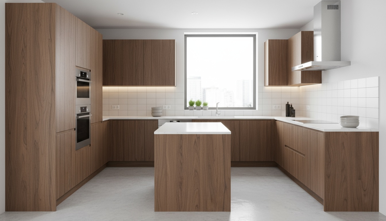 Walnut Ambassador Terra Panel Kitchen Cabinets