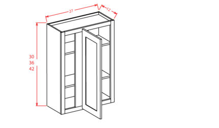 27 inch x 36 inch Gray Shaker Wall Blind Corner