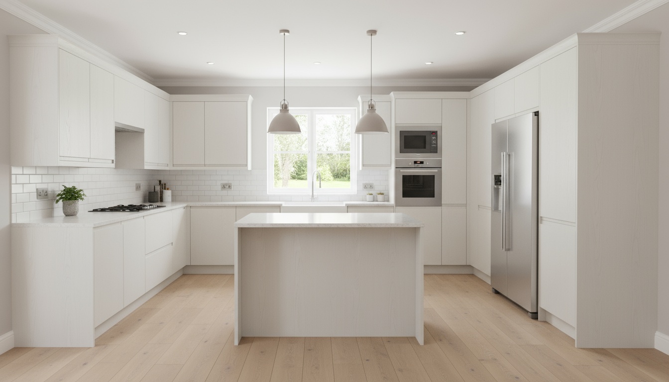 White Porcelain Panel Kitchen Cabinets