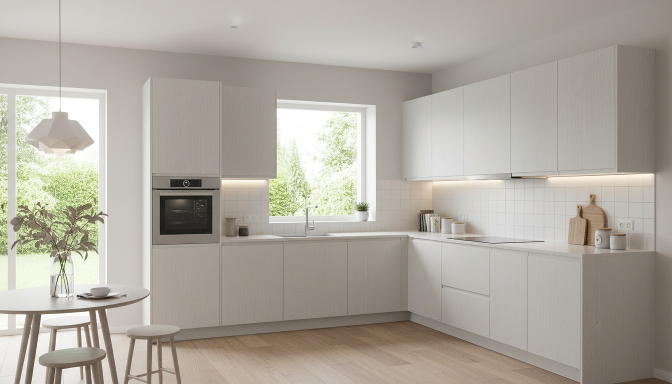 White Spruce Panel Kitchen Cabinets