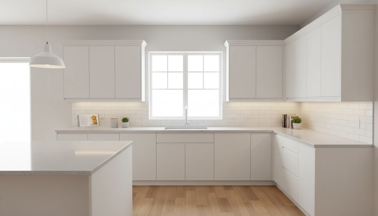White Panel Kitchen Cabinets