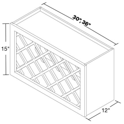 36 inch x 15 inch Blue Shaker Wall Cabinets