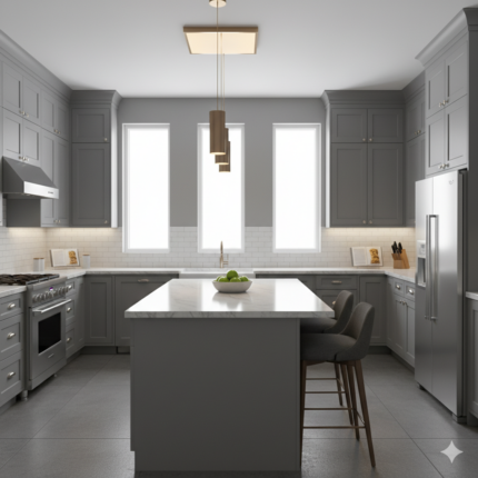 Gray Shaker Kitchen Cabinets