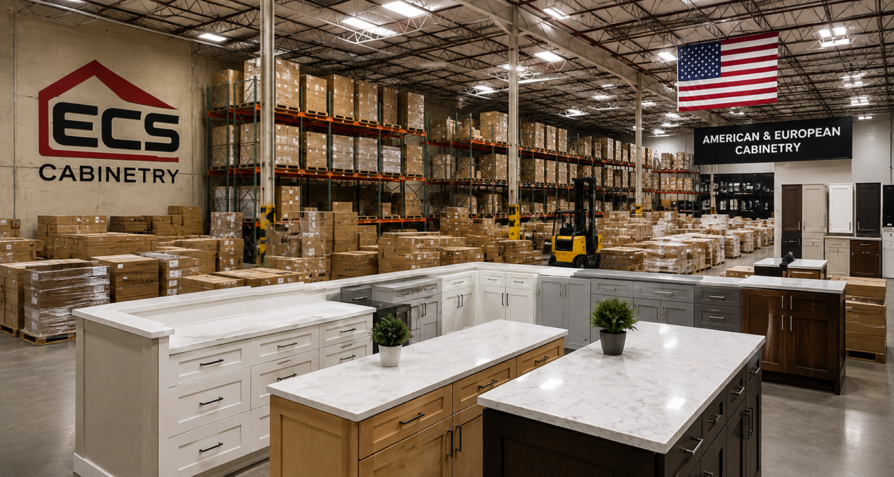 ECS Cabinetry wholesale kitchen cabinet warehouse with American and European cabinets